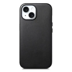 Magnetic Leather Case for Magsafe iPhone - Premium Protective Cover (Black)