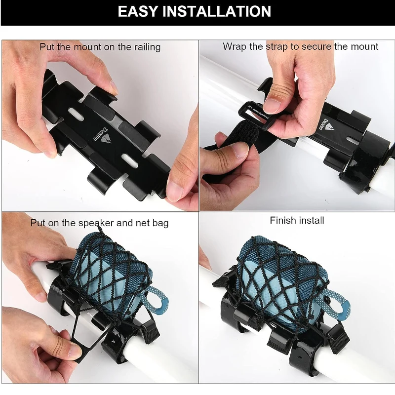 Suporte de Metal Portátil para Bicicleta Carrinho de Golfe Trilhos de Barco Alça Ajustável Suporte de Alto-falante com Bolsa Líquido Jbl go Speaker - Image 4