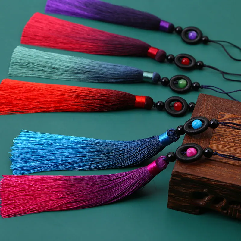 1/2Pcs Tassels Transfer Bead Gradient Tassel Silky Handmade Soft