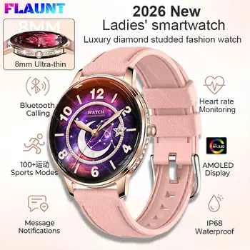 Orologio Smart di Lusso da Donna Ultra Sottile con Diamanti Incastonati, Display AMOLED HD, Impermeabile IP68, Chiamate Bluetooth, Smartwatch Sportivo da Donna 2026