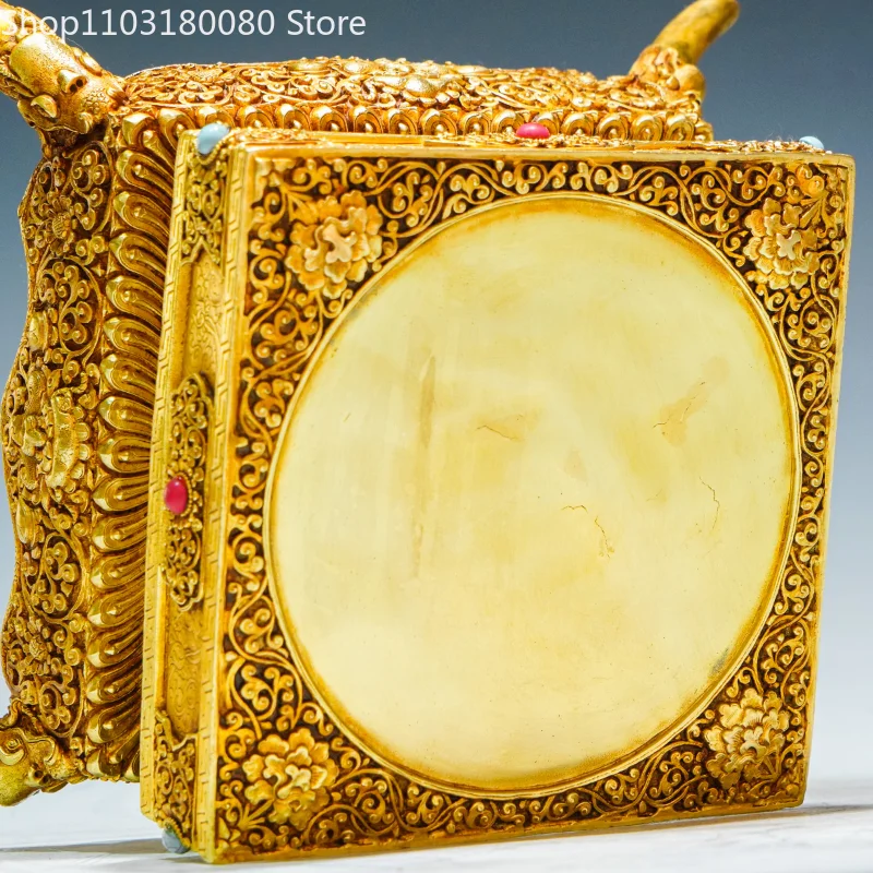 45cm Copper gilding silvering Tytsa Mandala tray Tibetan Buddhism man!d!ala Manzag tray Large size 5