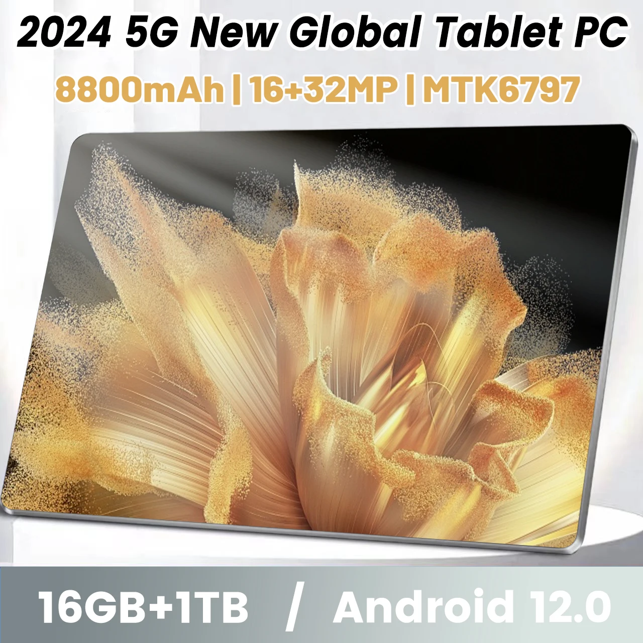 Tablet 5G 2024 Versione Globale Tablet Da 10.1 Pollici Android 16Gb Ram 1Tb Rom Android 12.0 Pad 10 Core Tablet Pc Wifi Dual Sim Card
