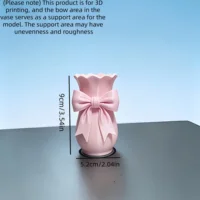 3D Printed Bow Shaped Multifunctional Decor Bottle Dual Use Flower Vase Stand And Desktop Stationery Pen Holder Decor 4