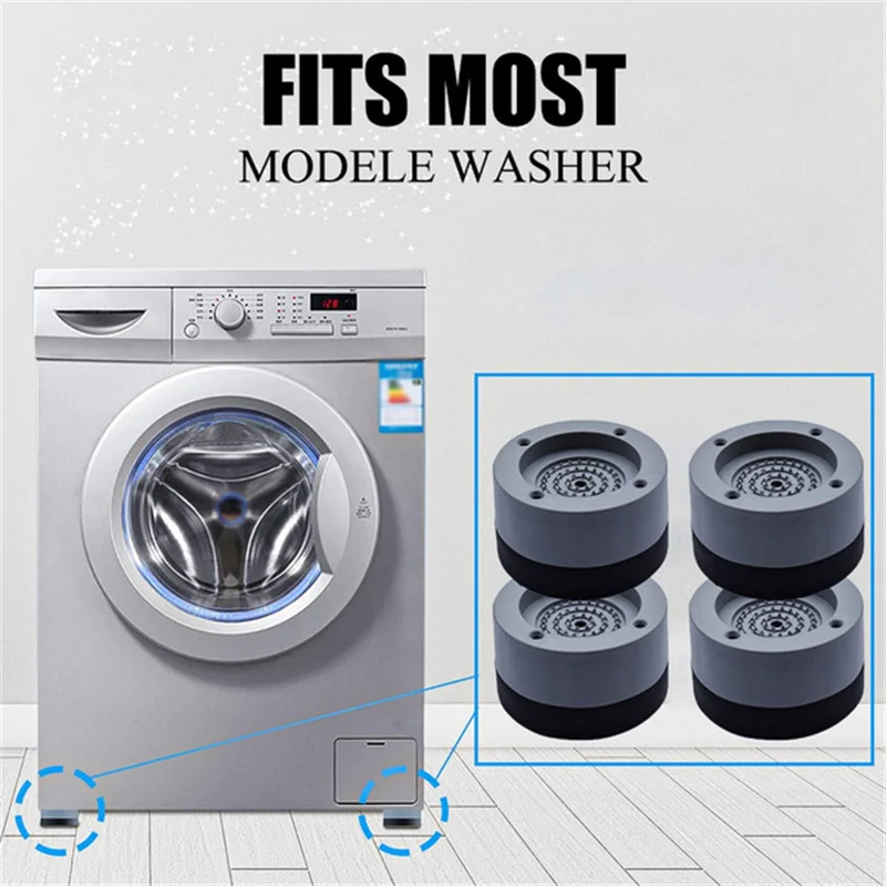 Anti Vibration Feet Pad Rubber Mat Slipstop Silent Universal Washing Machine Refrigerator Furniture Raiser Dampers Stand 4Pc Washing Machine Pads,Furniture Leg Pads,Rubber Pads,Furniture Pads,Anti Vibration Pads