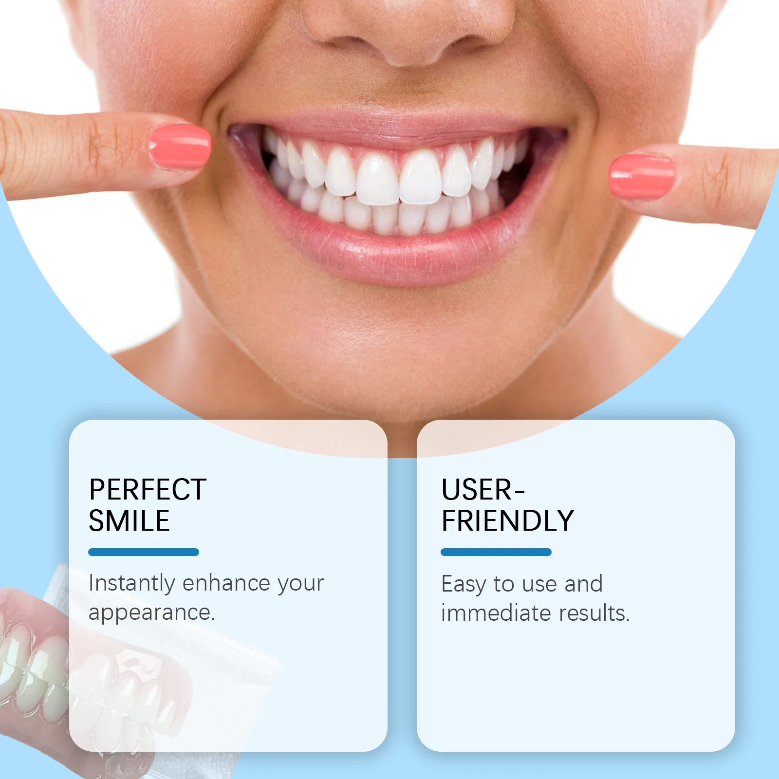 False Teeth Beauty Kits Perfect Laugh Veneers Fake Tooth Seamless Denture Oral Hygiene Care Whitening Teeth Simulation Braces