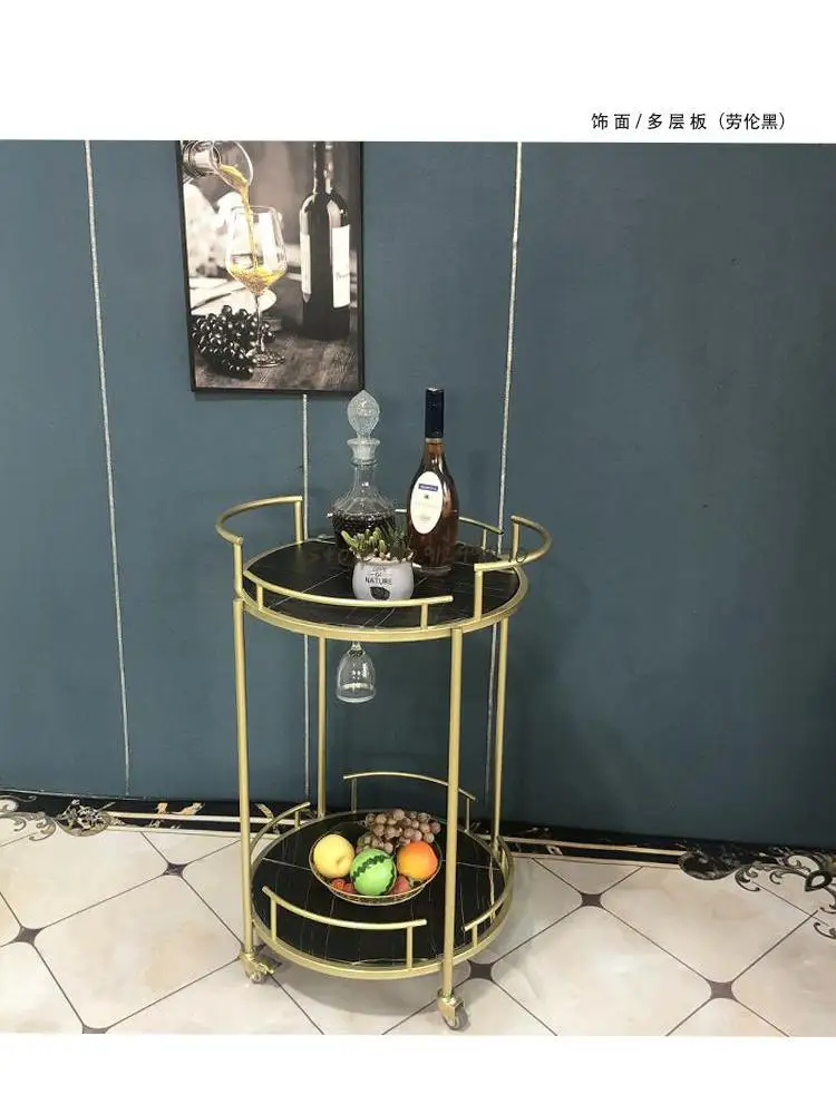 European style dining car trolley round household living room tea car showroom restaurant wine beauty shop hair salon tool