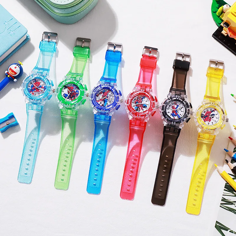 Spider Luminous Watch  Children‘s Hero Watch Cute Silicone Colorful Lights Watch Gifts for Girls Kids Watches 3