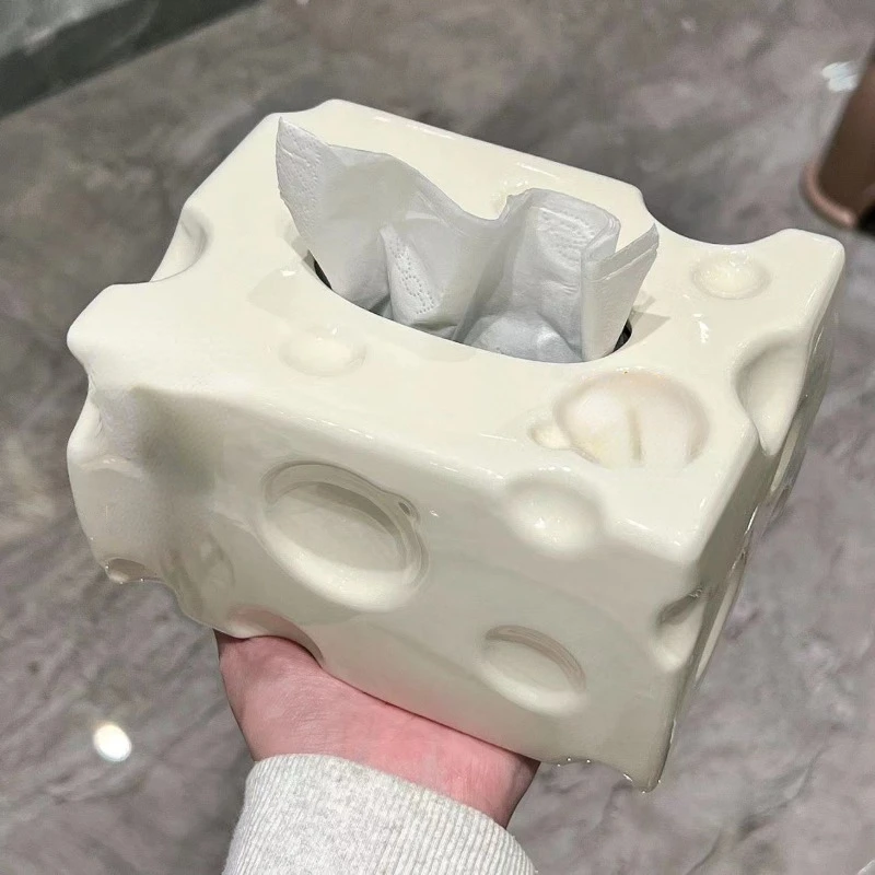 

Tissue Box Ceramic Pumping Tissue Box Multifunctional Paper Case Dispenser Living Room Creative Cute Creative For Dining Coffee
