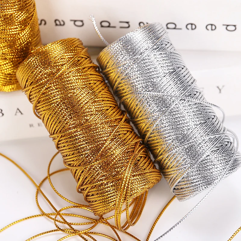 

Gold Wire Rope Ribbon Crafts Cord String Wedding DIY 100M 1.5mm Thread Twine Jewelry Making Home Party Decoration Accessories