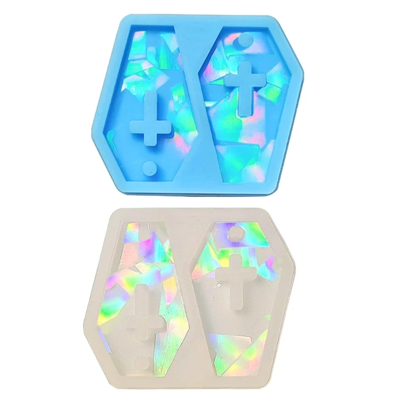 

R3MC Keychain Silicone Molds Hexagonal Earrings Mold DIY Ornaments