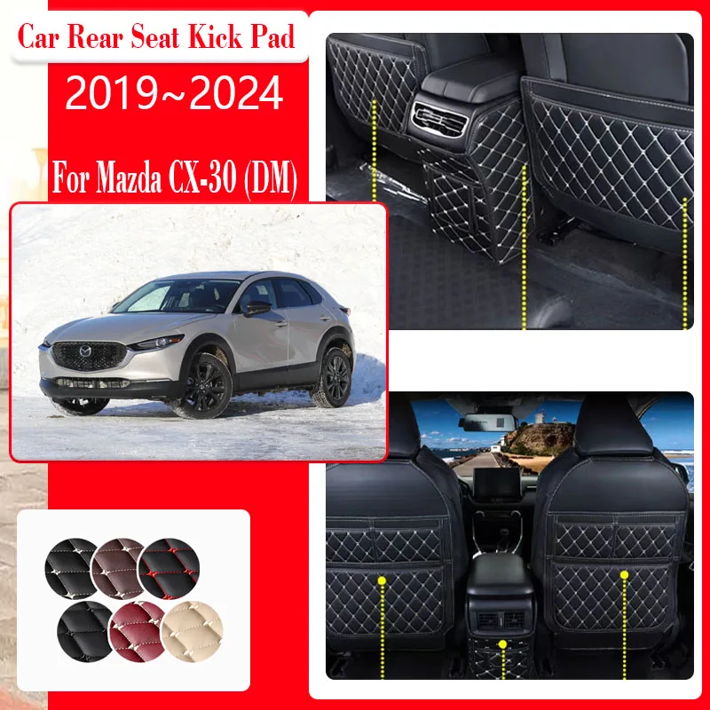 

Car Seat Kick Mats For Mazda CX-30 CX30 CX 30 DM 2019-2024 Anti-dirty Back Seat Pads Leather Armrest Box Covers Auto Accessories