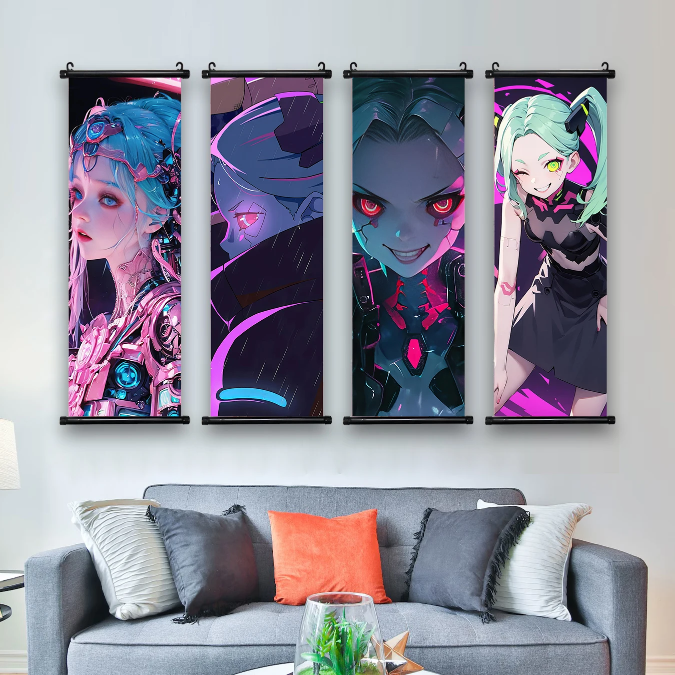 Cyberpunk Hanging Scroll Poster Lucy Movie Wallpaper Comic Wall Artwork Canvas Painting Picture Print Home Decoration Art Gift