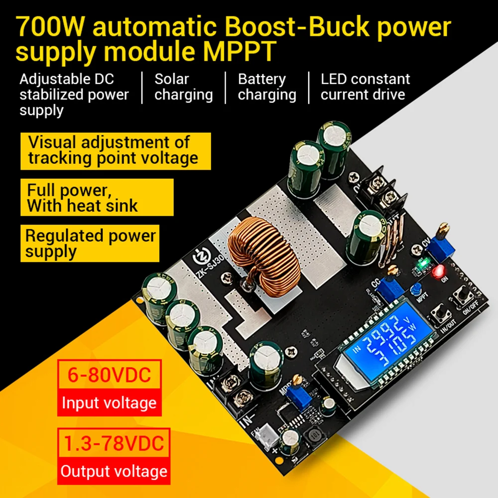 Módulo Automático de Alimentação Step up And Down 700w dc 680v a 1.378v 30a Regulador de Tensão Síncrono Recuado