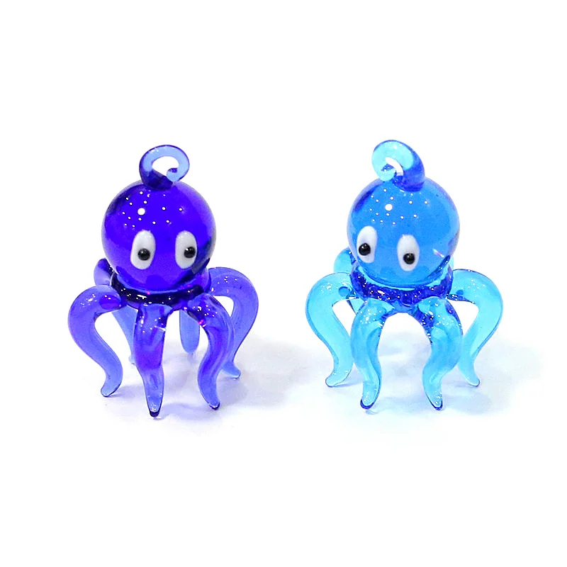 

Mini Figurine Glass Octopus Pendant Aquarium Kawaii Decor Supplies Hanging Sea Animal Ornaments Women Jewelry Making Accessories