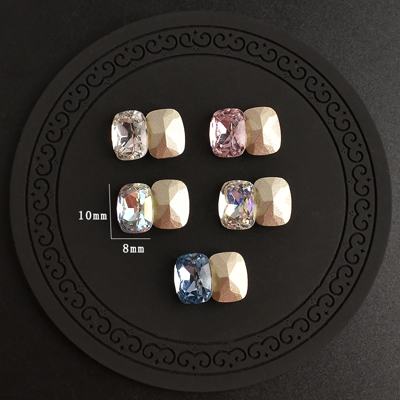 8x10mm Pointed Bottom Pillow Shaped Nail Art Rhinestone High Quality Crystal Stone Fingernail DIY Decorative Accessories 4