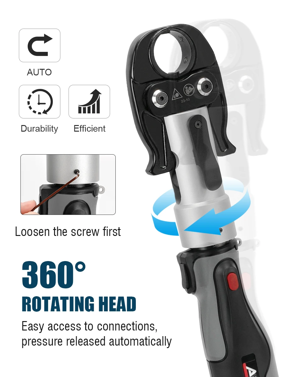 CH-1332 High Power Hydraulic Mini Battery Powered Pipe Crimping Tool Li-ion Rechargeable Tool Stainless Steel Pipe Crimper 2