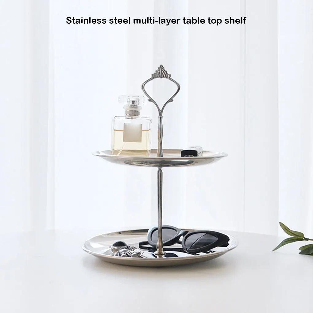 

Stainless Steel Storage Tray Desktop Multi-Layer Organizer Kitchen