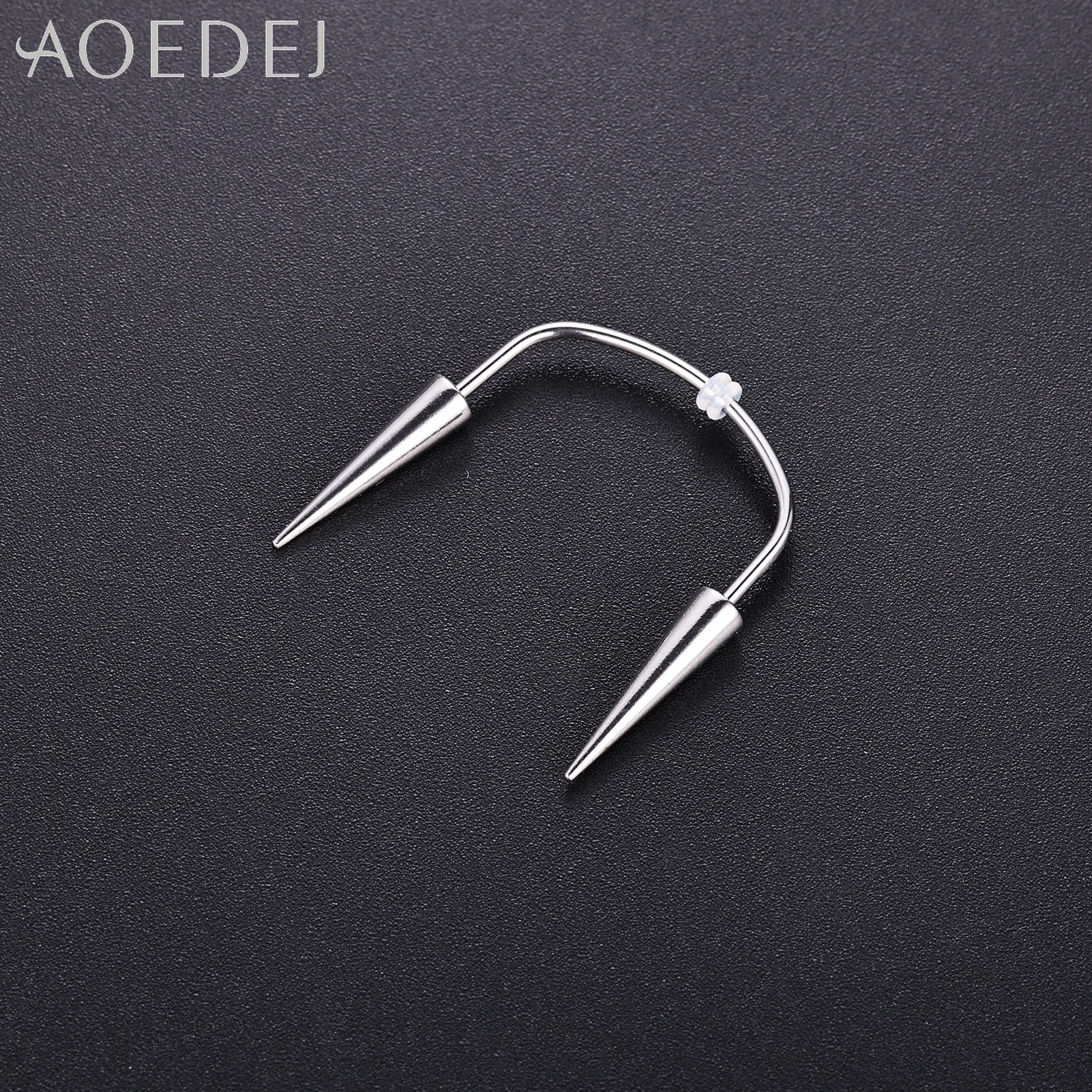 AOEDEJ 2 teile/los 16G Spike Edelstahl Lip Stud Frauen Männer Halloween Lippen Piercing Kegel 2 Farben Smiley Piercings Fang 19/22 MM – Detail 6
