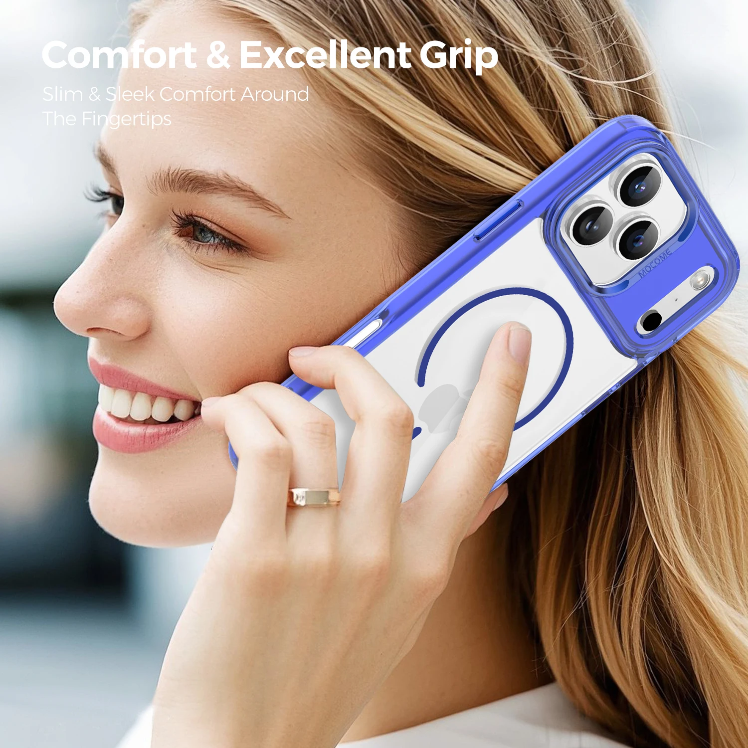 Transparent Shockproof MagSafe-Compatible Phone Case with Magnetic Wireless Charging Capability