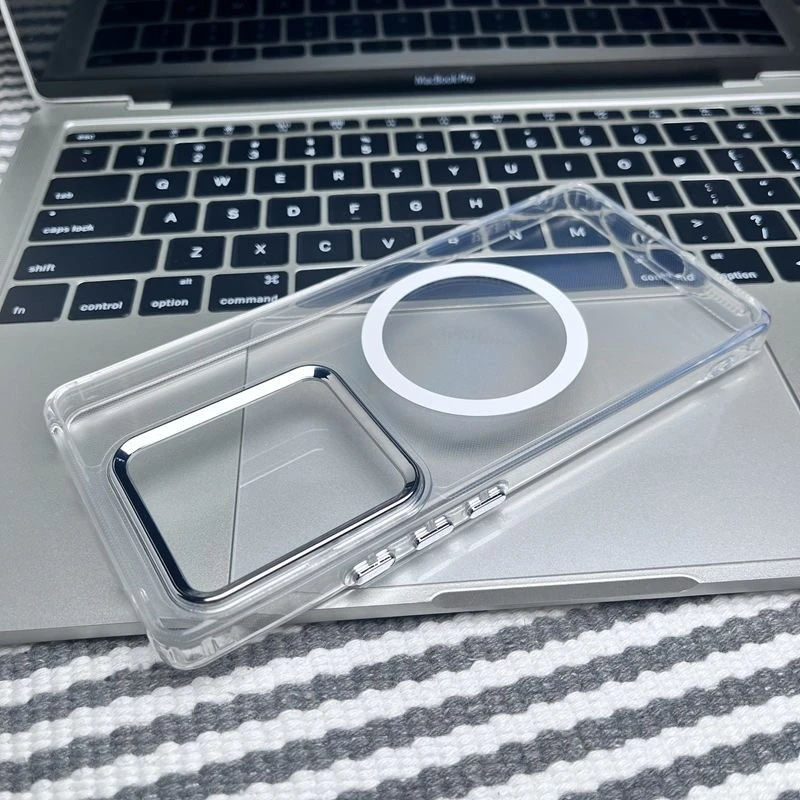 Magnetic Transparent Shockproof Protective Case with MagSafe and Bumper Design