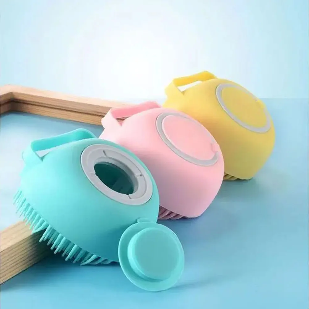 Pet Bath Brush Bathroom Soft Silicone Massage Comb Soft Safety Dog Cat Shampoo Brush Hair Fur Grooming Cleaning Accessories pet cleaning tools