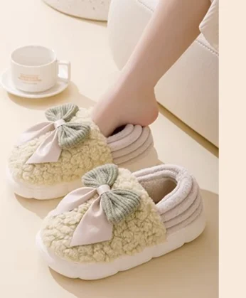 Lady Ladies Plush Slip-On Spring Indoor Cozy Cushioned Non-Slip Indoor Shoes House Shoes_voghion.com