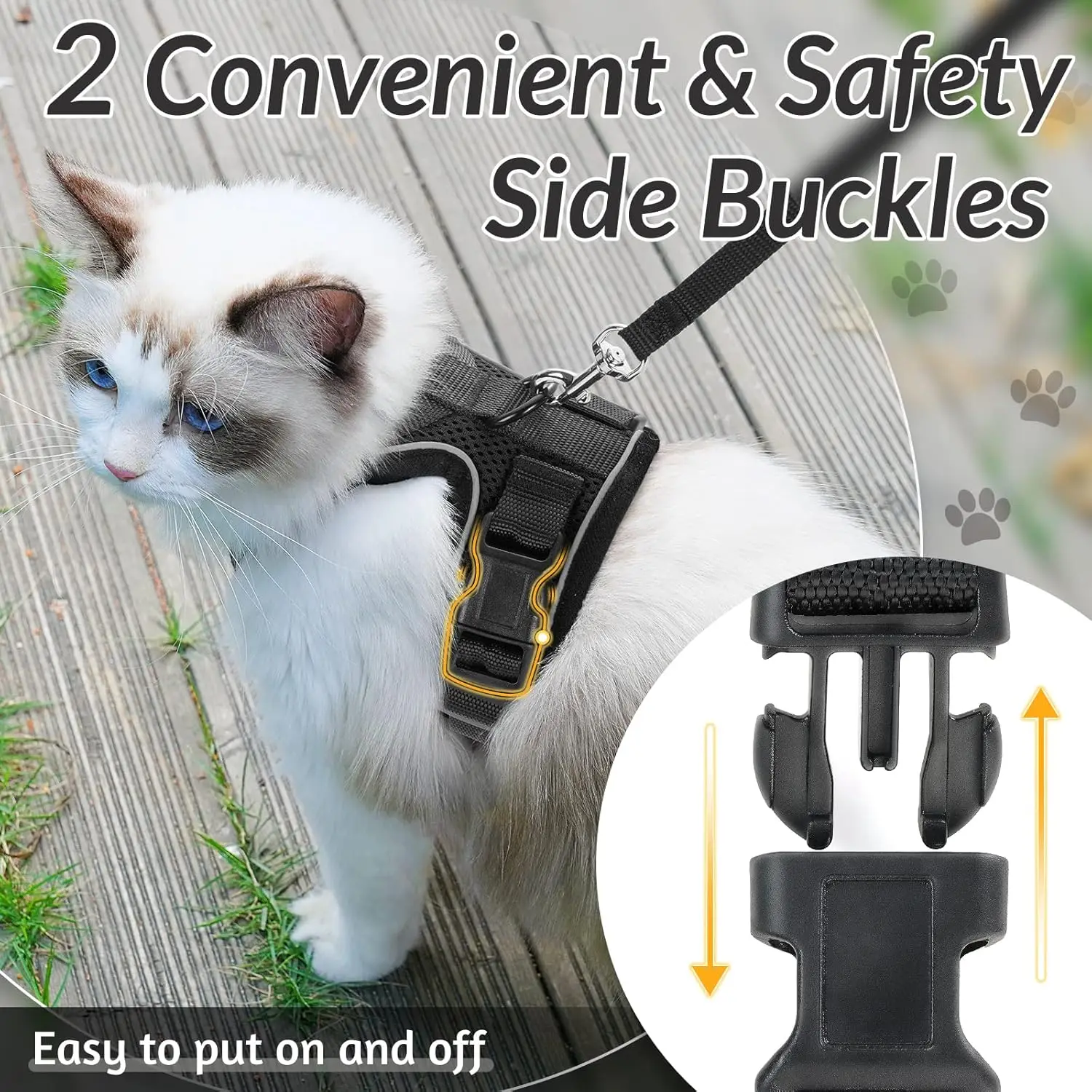 ATUBAN Cat Harness and Leash for Walking,Escape Proof Soft