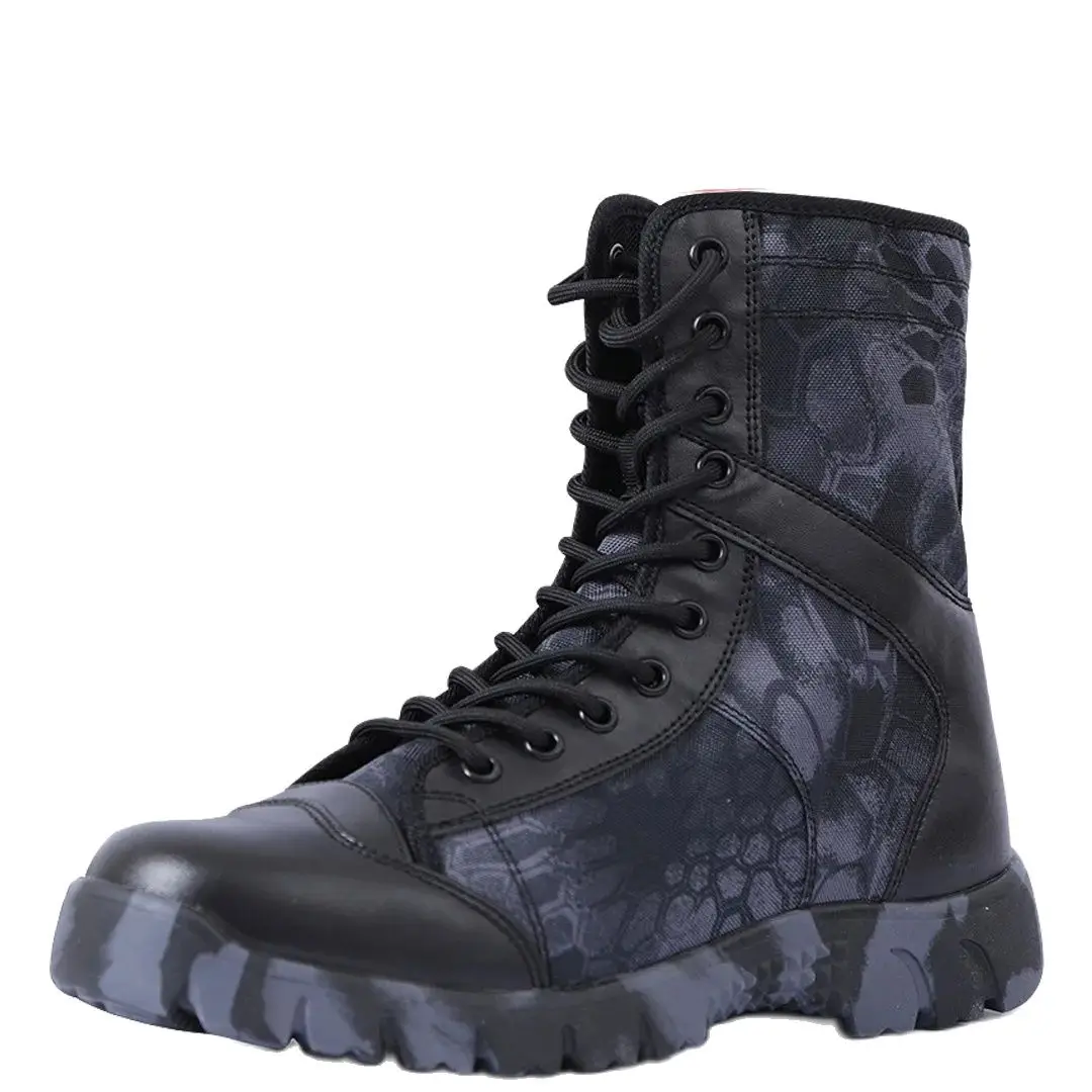 Summer Fashion Men Boots Outdoor Leather Military Boots Breathable Army Combat Boots Plus Size 46 Desert Boots Walk Shoes Autumn