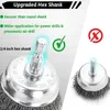 6.35mm Wire Brush Wheel Cup Brush Set Wire Brush for Drill Hex Shank Coarse Carbon Steel Crimped Wire Wheel 전동드릴 청소솔 4