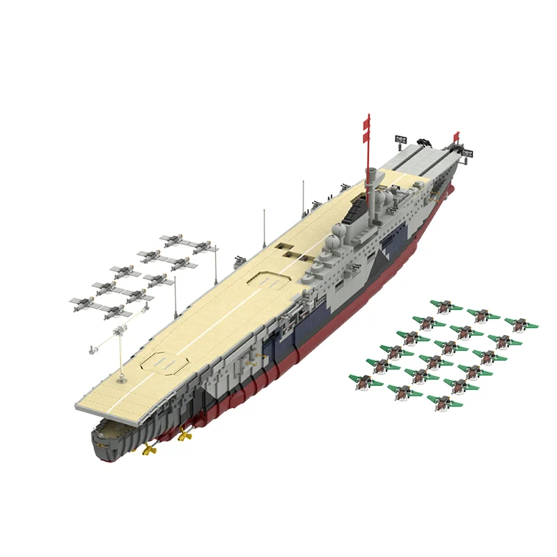 

MOC Germany Military Graf Zeppelin Cruiser Warship Building Blocks War II Ship Display Model Collection Toys For Children Gifts
