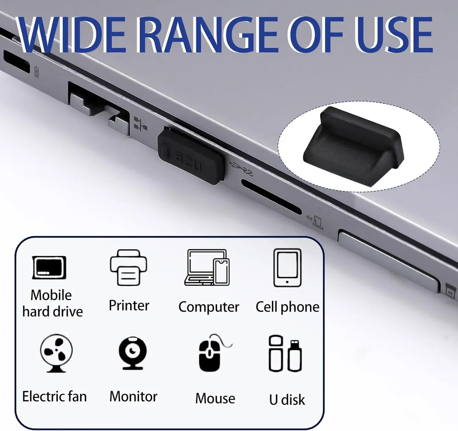 USB Dust Plug Charger Port Cover Cap USB Hole Plug USB Master Dust Cap Silicone Dustproof Protector Tablet PC Notebook Laptop