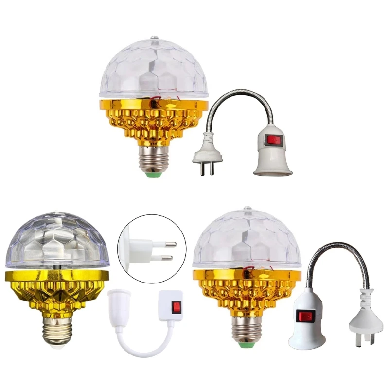 

M5TF Colorful Auto Rotating Ball Light Multi Crystal Light E27 Bulb