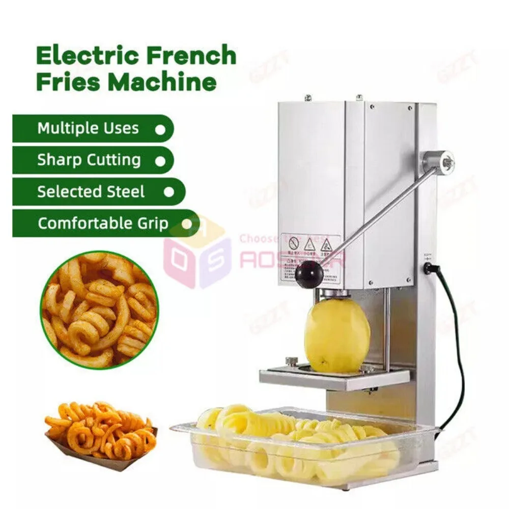Electric Curly Fries Machine Commercial Automatic Potato Cutter 100kg/h Potato Tower Machine