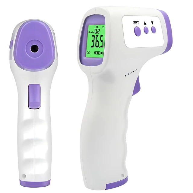Digital Infrared Thermometer Forehead Body Non-Contact Fever Thermometers Or Medical Portable Finger Pulse Oximeter Blood Oxygen 2