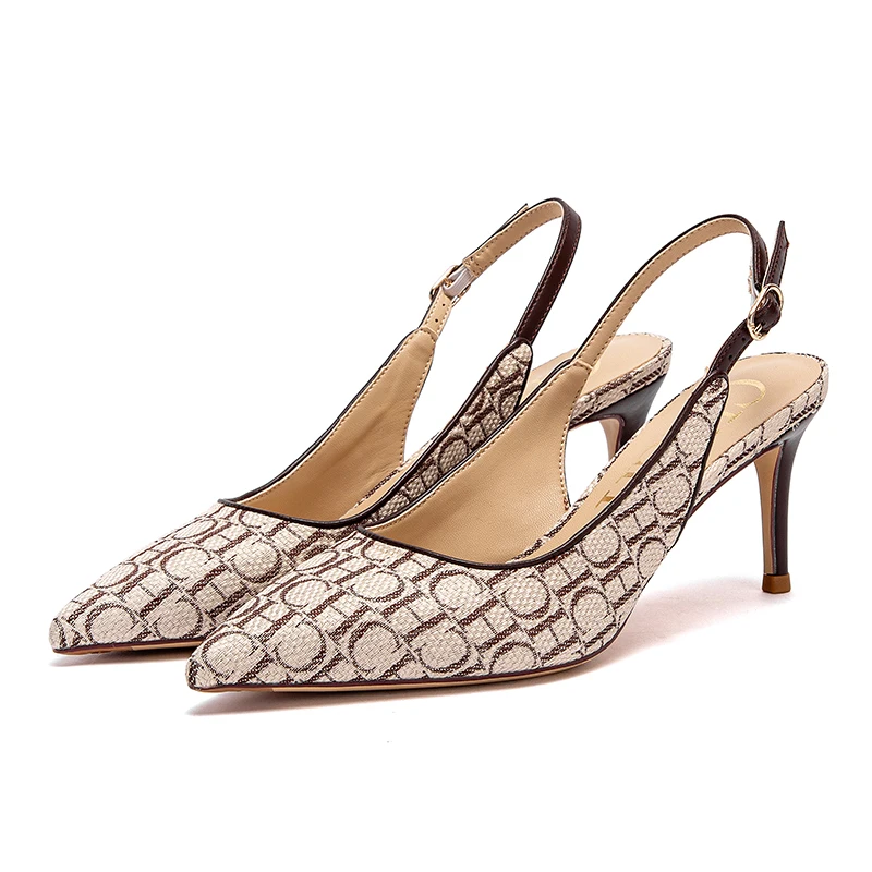 صنادل نسائية بكعب عالٍ 7 سم من CHCH بكعب عالٍ وحزا...