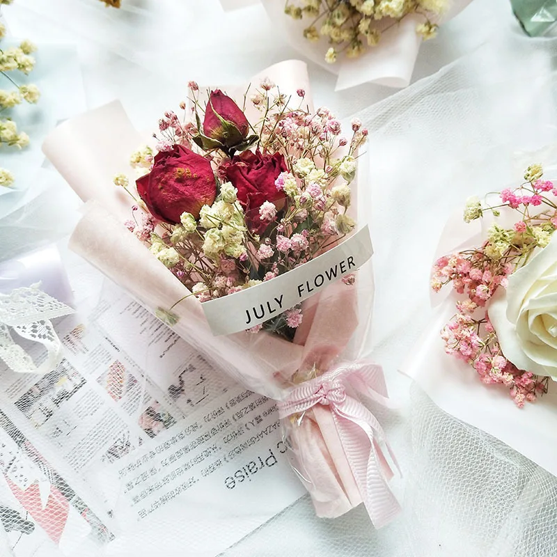 Mini ramo de flores secas delicadas, Rosa Natural Gypsophila, accesorios de  decoración para regalos de cumpleaños, centros de mesa de boda para mesas|  | - AliExpress