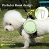 Silicone Dog Food Water Bowl Collapsible 2 In 1 Pet Dispenser Outdoor Travel Dog Cat With Carabiner Bottle Food Water Container 2