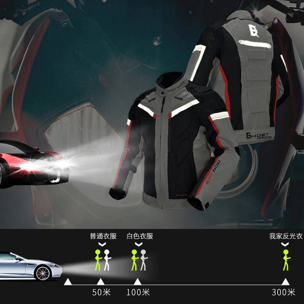 Men's Motorcycle Jacket Cold-proof Waterproof Reflective Racing Jacket Biker Motorbike Motocross Moto Clothing