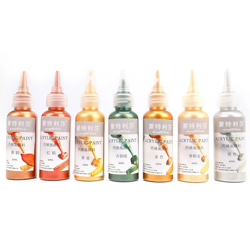 

60ml Gold Paint Metallic acrylic paint waterproof not faded DIY painted Pigments Art Stationery Supplies