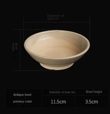 Tableware Pottery Clay Glaze 4-Inch round Rice Bowl Household Chinese  Nostalgic Traditional Steaming Bowl Frosted Smooth Simple - AliExpress