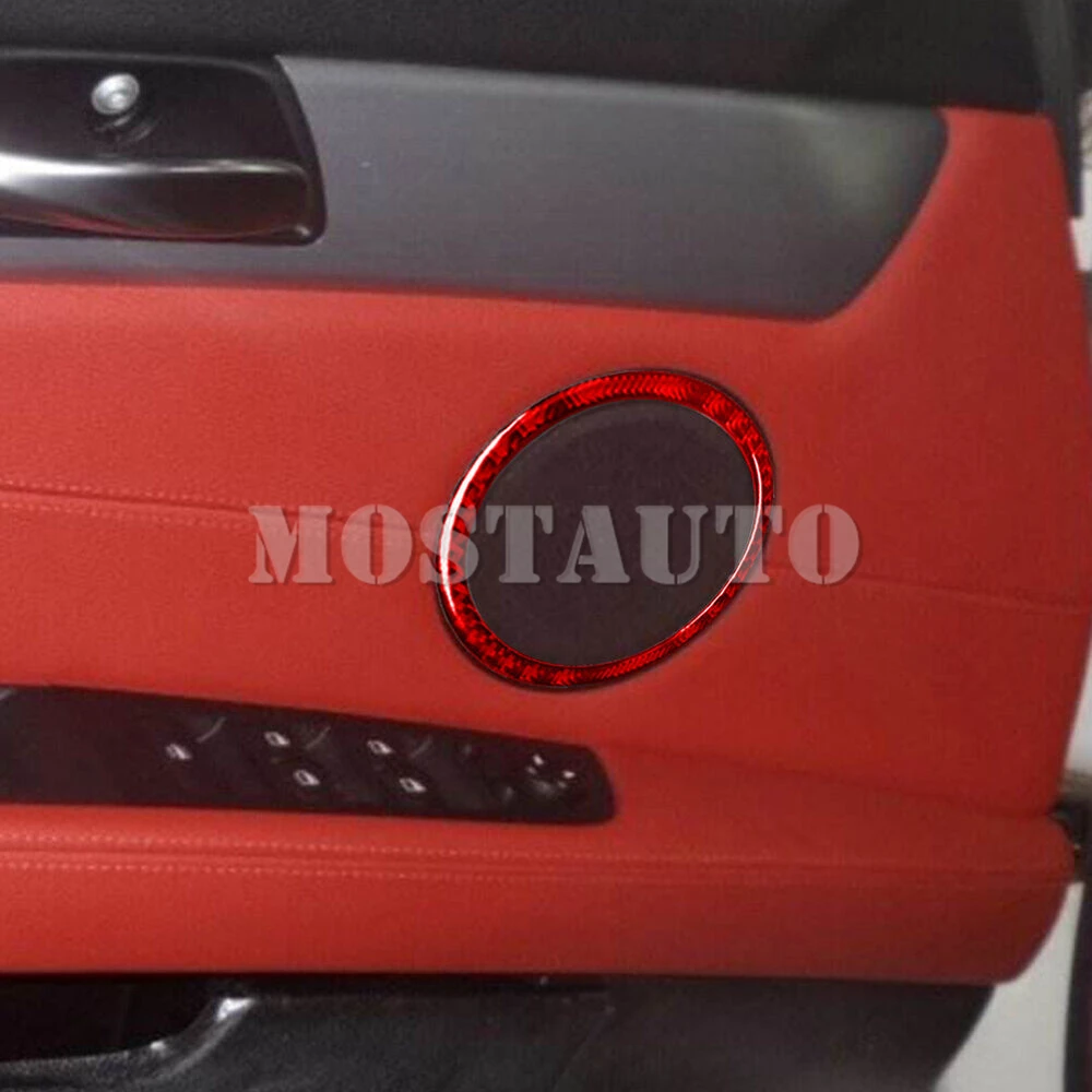 BMW Z4 E89 용 부드러운 탄소 섬유 인테리어 자동차 도어 스피커 프레임 커버 트림, 2009-2016 2 개 (2 색)