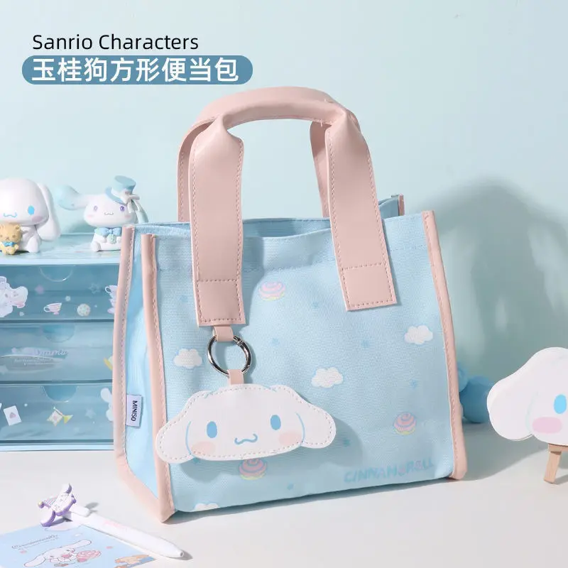 

Оригинальный Miniso Cinnamorol, квадратный бэнто-пакет, милый Коричный теплосберегающий Портативный Ланч-бокс, сумка