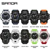 SANDA 6126 Military Man Alarm Stopwatch Quartz Wristwatch Male Digital Clock  Dual Display Men Watches Waterproof Sports Watch 5