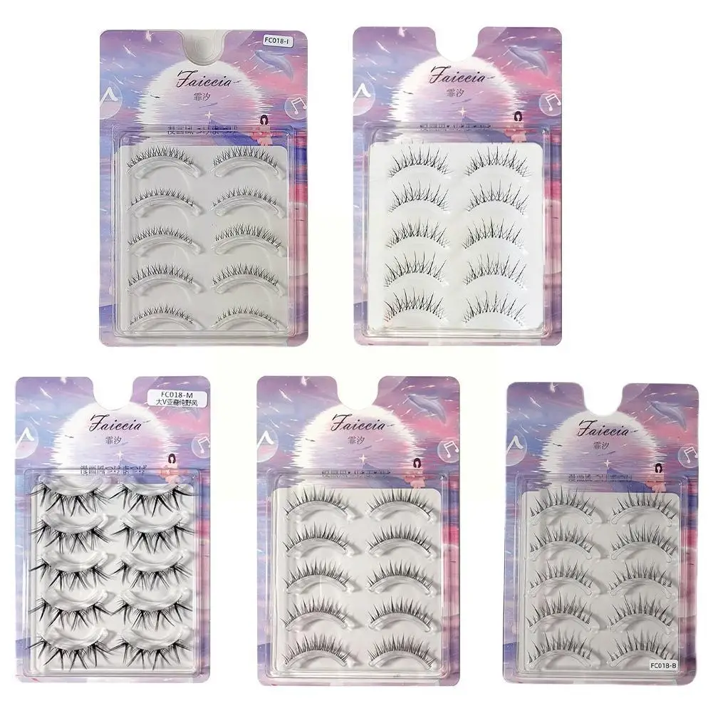 5pairs Thick False Eyelashes Thai False Eyelashes European False Eyelashes Handmade American Fake Full Eyelashes And Strips Z8A1