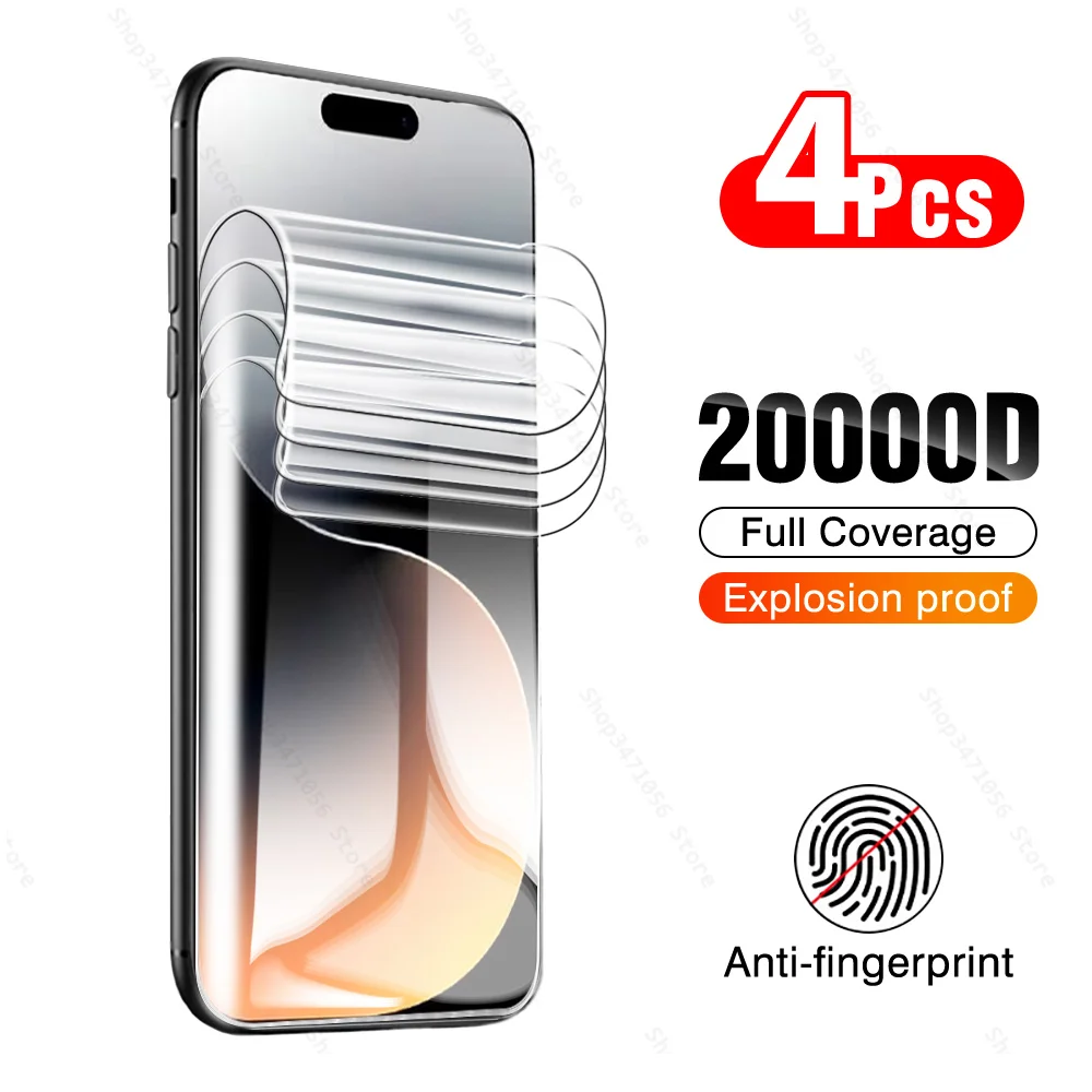 

4Pcs 20000D Hydrogel Film For iPhone 15 Pro Screen Protector Not Glass iPhone15 Plus iPhone15Pro ifone 15Pro 15ProMax 2023 6.7''