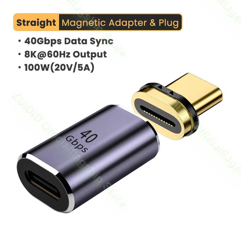 USB4.0 Thunderbolt3 Magnetic Adapter USB C To Type C 40Gbps