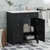 30-Inch Bathroom Vanity Cabinet with Ceramic Basin, Double-Layer Drawer, Deep Drawer and Adjustable Shelf 3