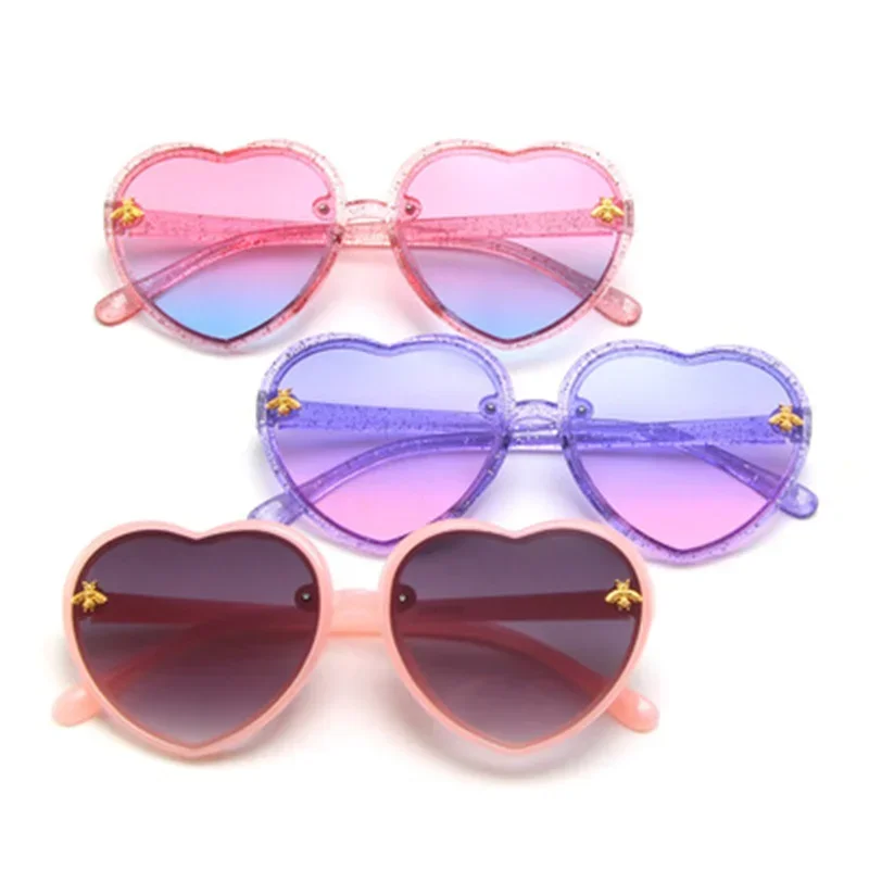 Children sunglasses kids sunglasses heart retro cute pink cartoon frame UV400 eyewear