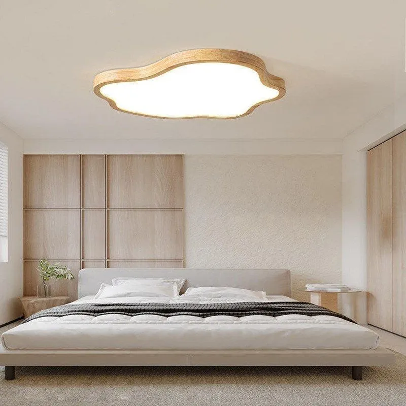 Nordic LED Wooden Ceiling Light Modern Log Cloud Lamps 43/63CM Bedroom Decor Lighting Living Room Hall Hotel Indoor Lamps Lustre