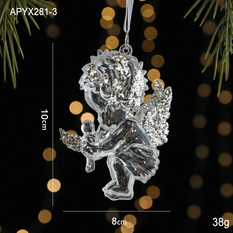 thumbnail image 1 of Colgante de árbol de Navidad de cristal transparente para Navidad, copo de nieve colgante de Navidad, adorno navideño para Año Nuevo, decoración de ventanas del hogar, 1 of 5